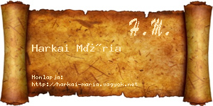 Harkai Mária névjegykártya